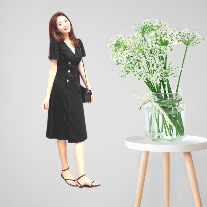 Đầm Công Sở New Design Thiết Kế Váy Chữ A Dài Qua Gối Phong Cách Hàn Quốc Chất Vải Nhập Co Giãn Tốt DA0006