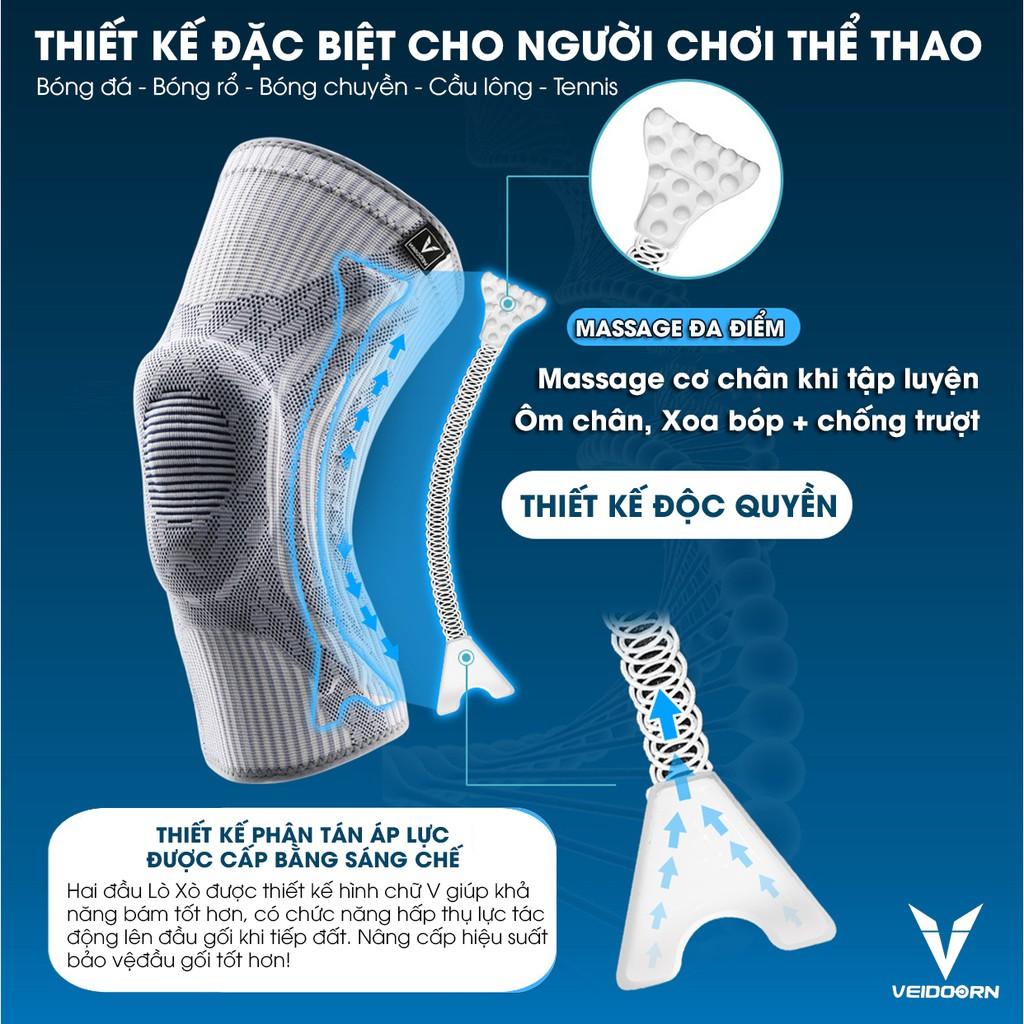 Bó gối thể thao VEIDOORN đai trợ lực bảo vệ đầu gối dùng trong bóng đá, bóng chuyền (VBG001) - AMBERVIETNAM