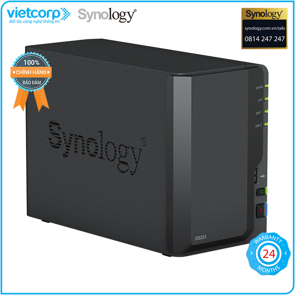 Thiết bị lưu trữ mạng NAS Synology DS223 (Đen) - Hàng Chính Hãng