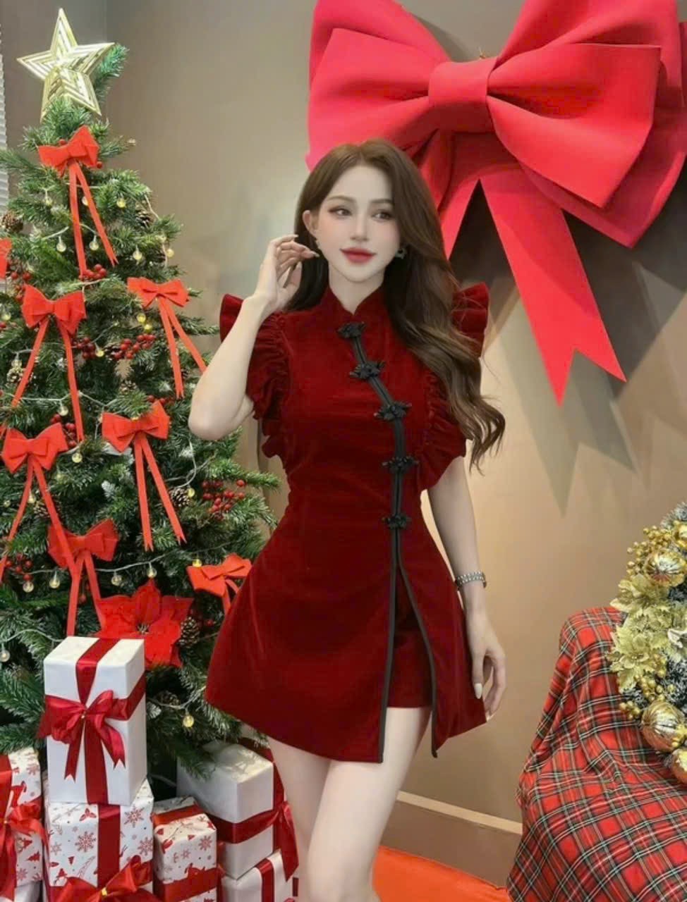 SÉT NHUNG CỨNG KÈM QUẦN NÚT TÀU Y HÌNH MÀU Y HÌNH