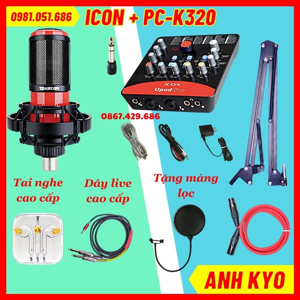 Bộ livestream thu âm takstar mic pc k320 soundcard icon upod pro cao cấp bảo hành 12 tháng