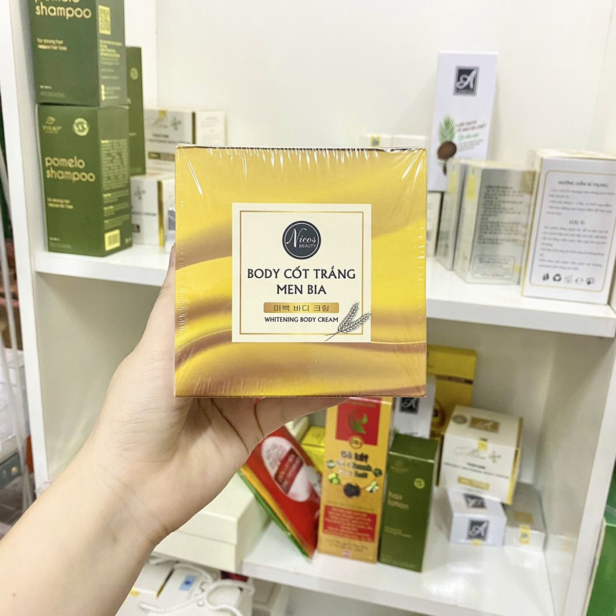Kem Body Cốt trắng men bia Nicos chínhhãng