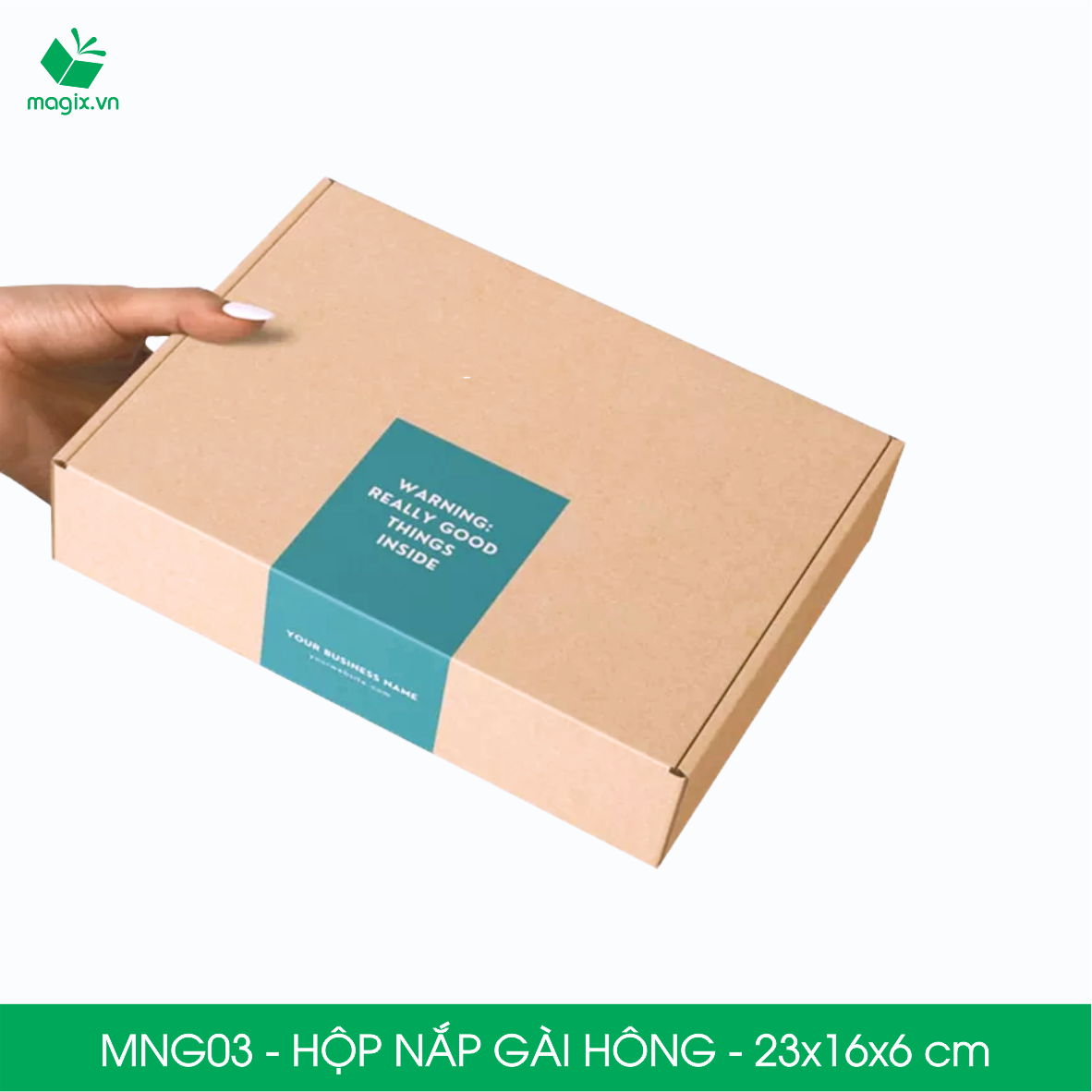 MNG03 - 23x16x6cm - Combo 20 hộp nắp gài hông - Thùng carton đóng hàng