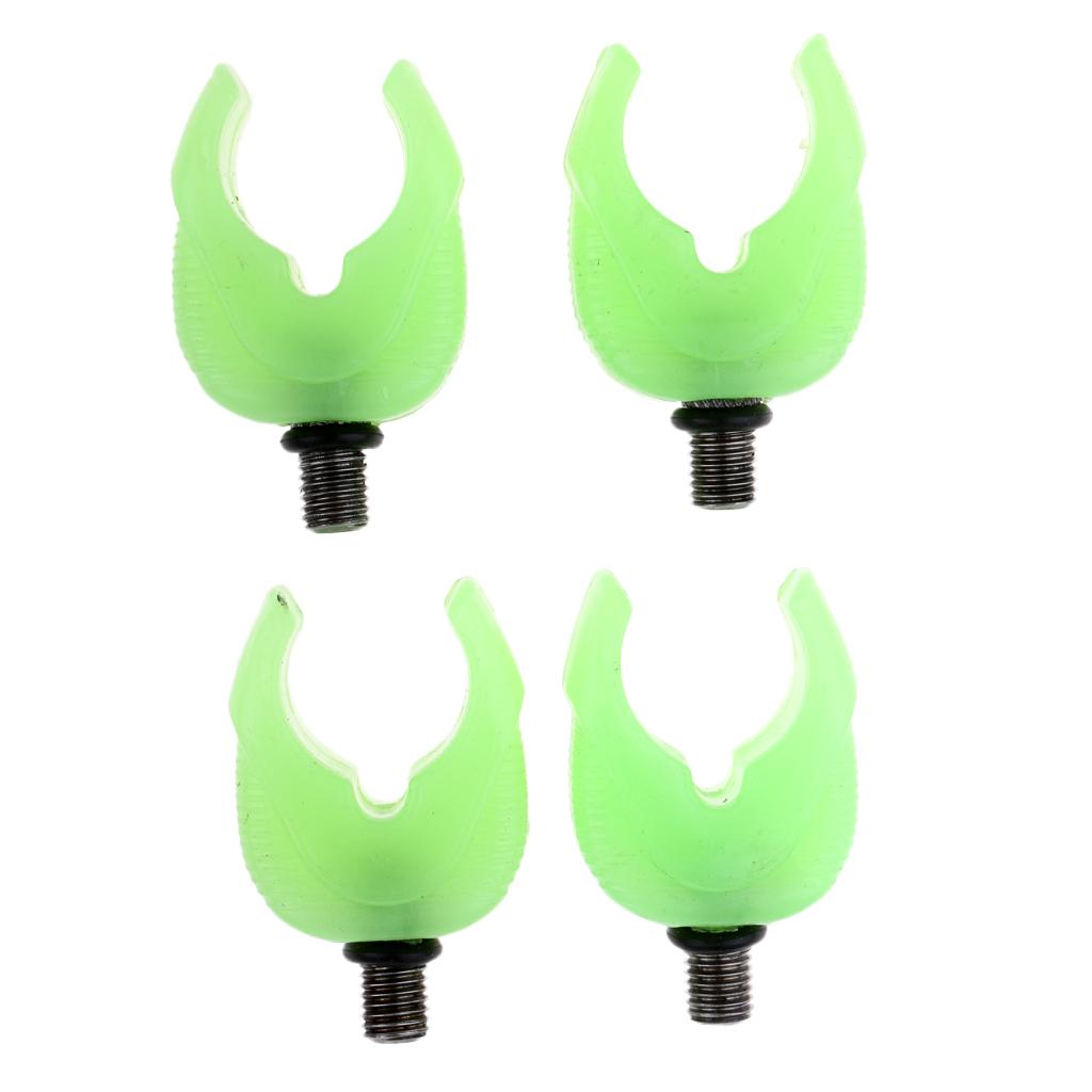 4pcs Fluorescent Fishing Rod Rest Butt Rest Head Luminous Gripper Grips L