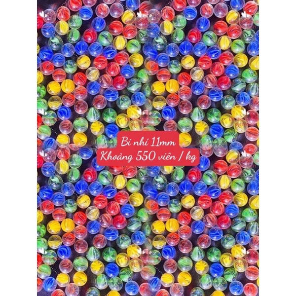 1 kg bi thuỷ tinh nhí 11 mm - bi ve truyền thống