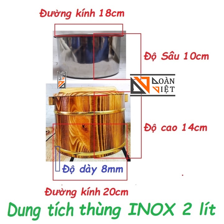 Thùng GỖ làm TÀU HỦ, THỐ ĐỰNG CƠM vỏ thùng GỖ ruột INOX. Dụng cụ dùng làm NỒI Ủ ĐẬU HỦ, trữ GẠO đựng chứa trữ thực phẩm. Phù hợp GIA ĐÌNH, NHÀ HÀNG ĐẲNG CẤP