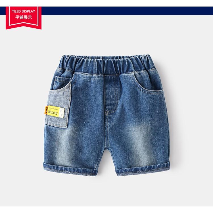 Quần Jeans Cho Bé WELLKIDS Quần Short Cho Bé Chất Bò Mềm Xuất Âu Mỹ 031