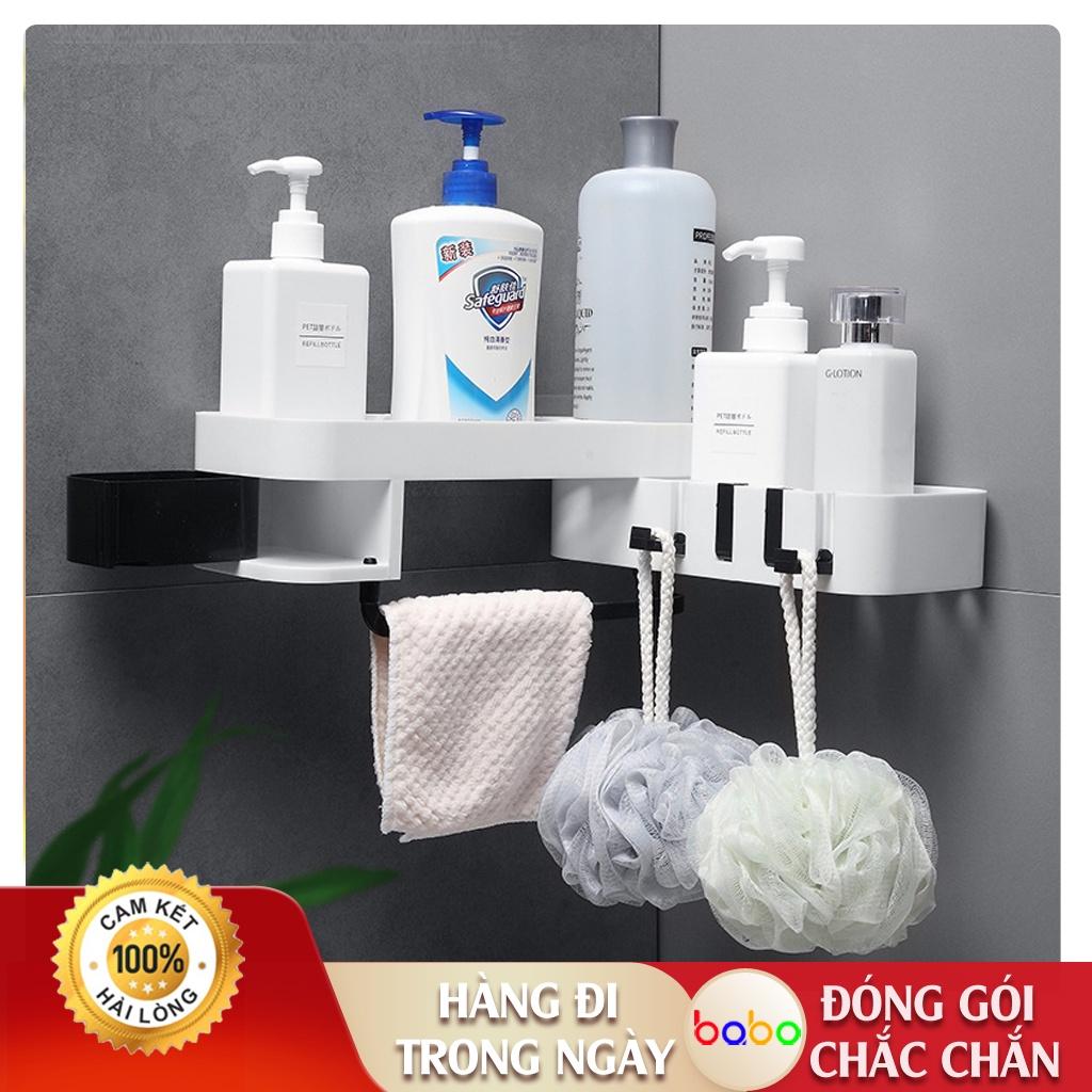 Giá đỡ để đồ nhà tắm dán tường cao cấp xoay góc giá treo tường bằng nhựa