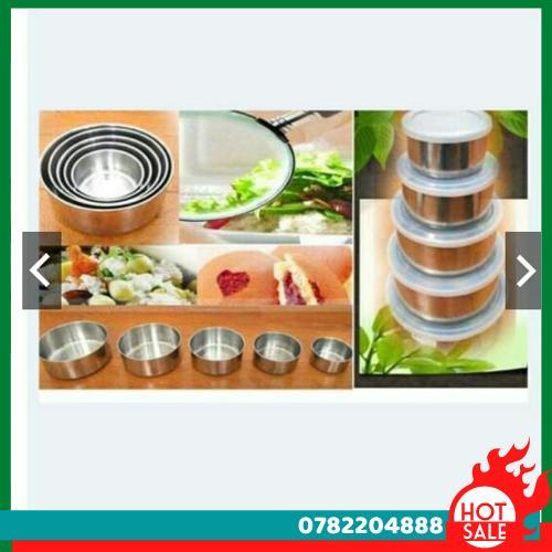 Bộ 5 Bát Inox Có Nắp Đậy Tiện Ích - CH Hương Thị Miễn Phí Vận Chuyển