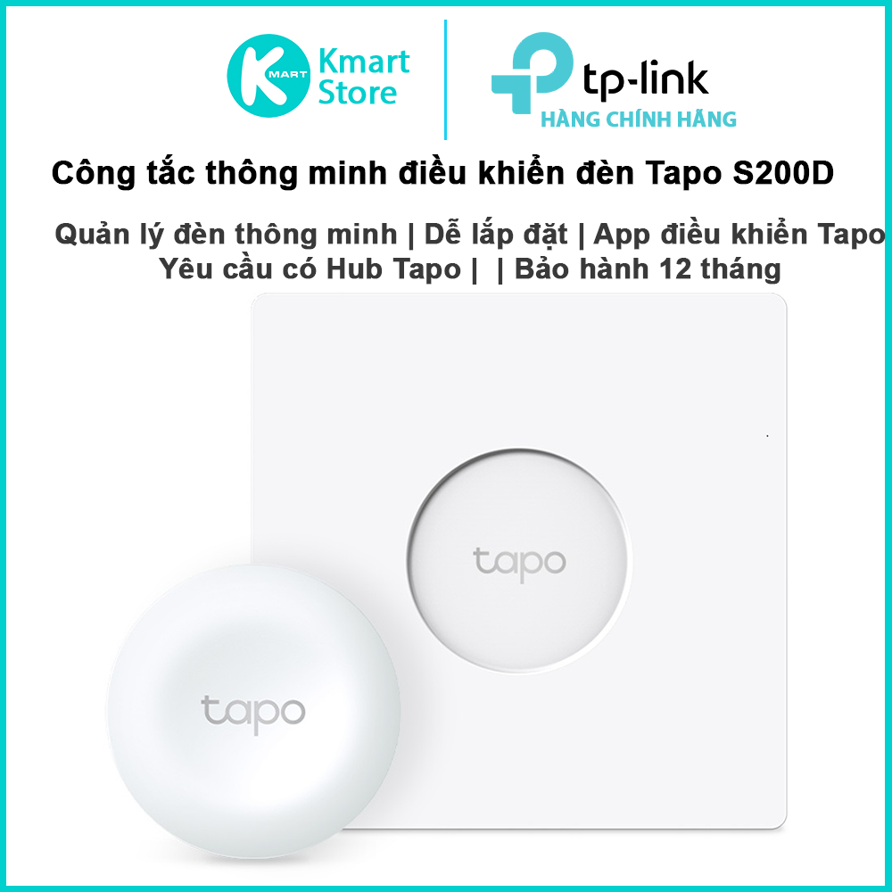 Công tắc thông minh điều khiển đèn TP-Link Tapo S200D | Cần kết hợp Hub Tapo | Dễ lắp đặt | Bảo hành 1 năm | Hàng Chính Hãng