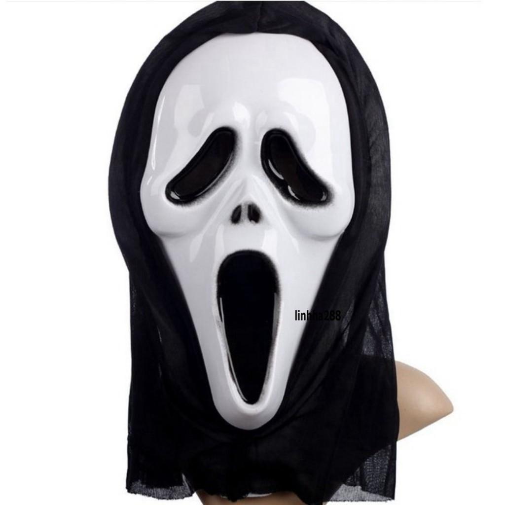 MẶT NẠ MA HALLOWEEN/HÓA TRANG COSPLAY SÁT NHÂN/GHOST/- Mặt nạ Ghost Face hóa trang Halloween có vải trùm đầu