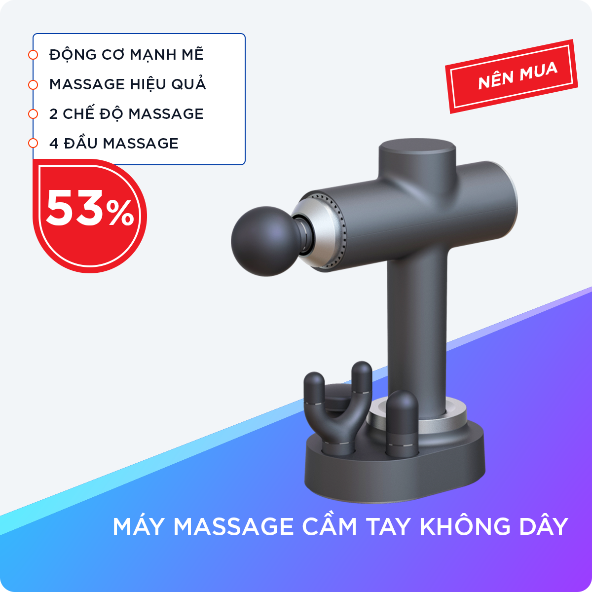 DỤNG CỤ MASSAGE CẦM TAY KHÔNG DÂY