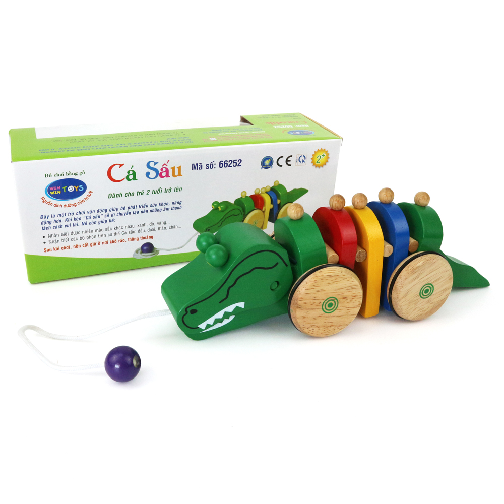 Mô hình cá sấu bằng gỗ - Đồ chơi gỗ Winwintoys