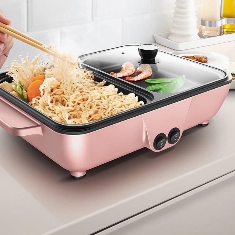 NỒI LẨU NƯỚNG Đa Năng 2IN1 CHỮ NHẬT SIÊU HÓT 8662-S