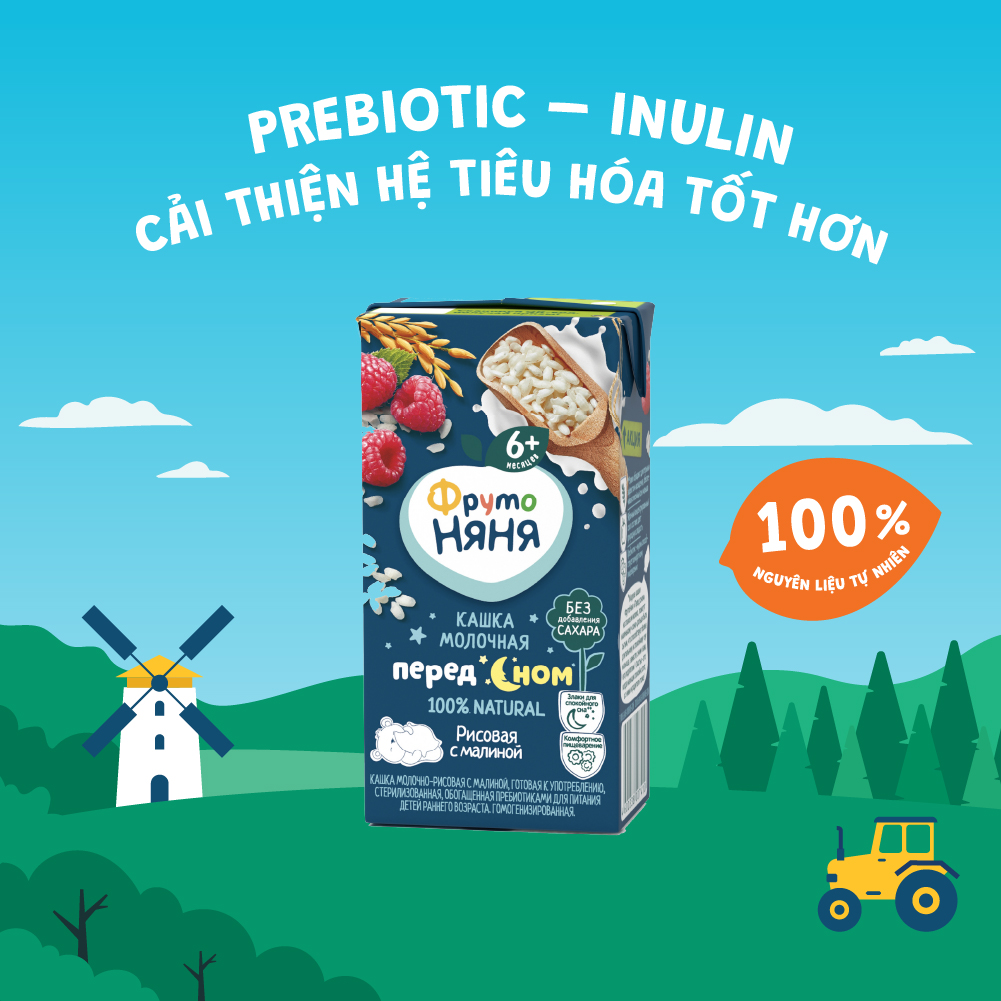 Combo 6 Hộp Sữa đêm gạo vị mâm xôi Fruto Nyanya 200ml