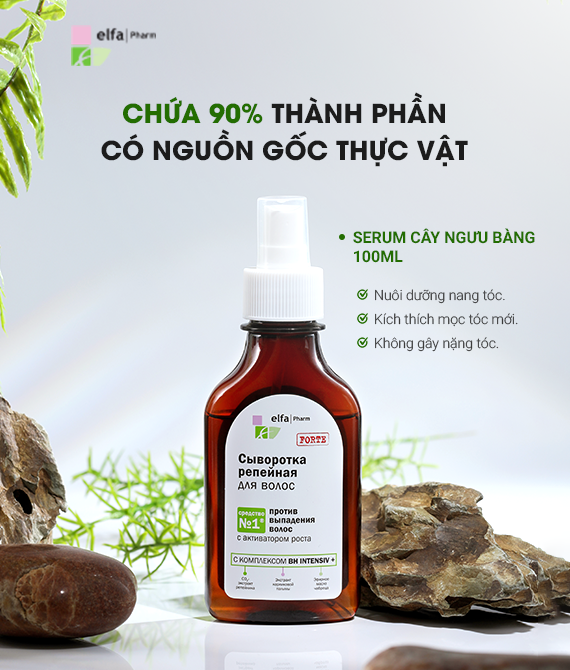 Bộ sản phẩm chăm sóc tóc Elfa Pharm tinh chất ngưu bàng phục hồi hư tổn