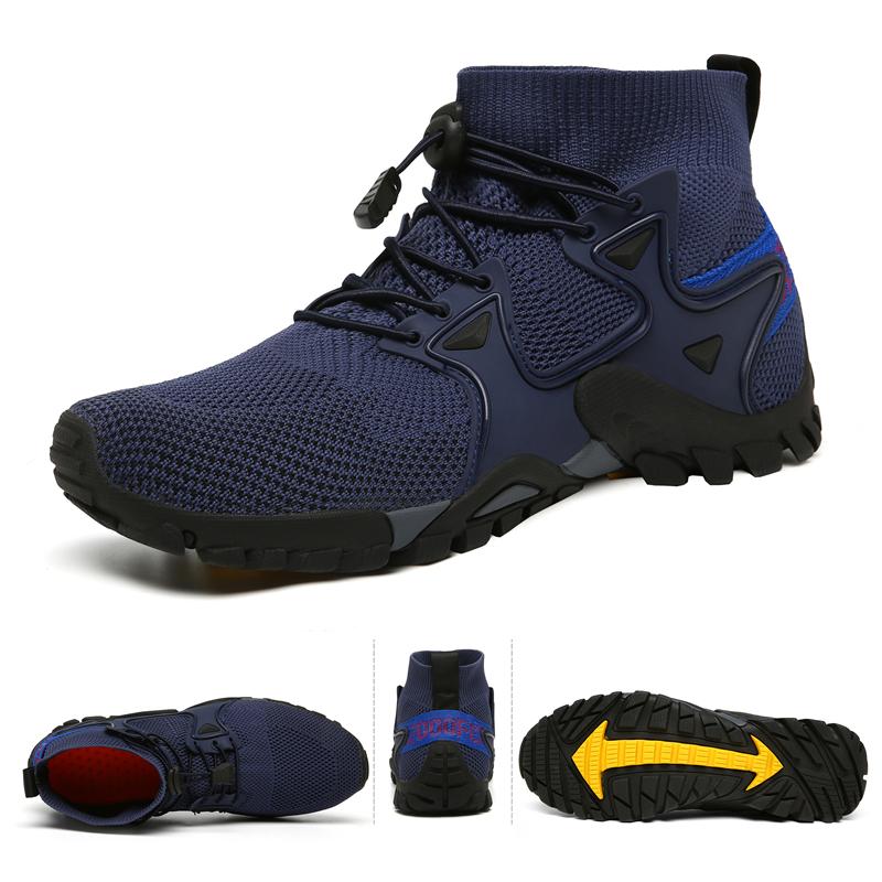 Giày đi bộ đường dài thoáng khí mới Kích thước 36-47 Sneakers Sneakers Outdoor Trekking Mountain Leo núi Thể thao cho nam mùa hè Color: Black Shoe Size: 6
