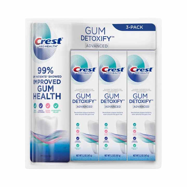 Lốc 3 hộp kem đánh răng Crest gum detoxify ( 147g / hộp ) - Mỹ