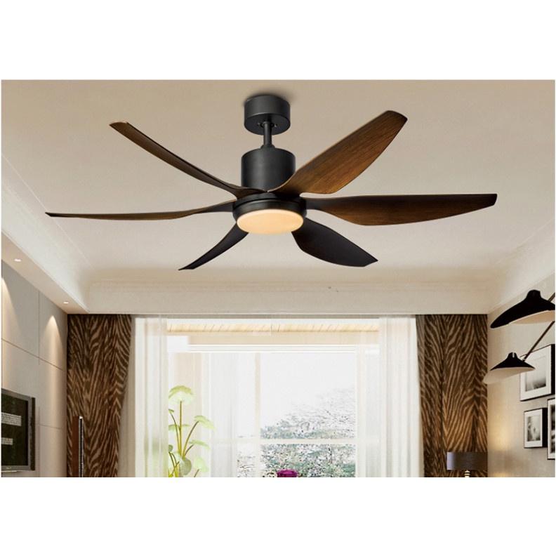 Quạt Trần Động Cơ DC 2 Chiều 6 Tốc Độ Gió, 6 Cánh, 1 Đèn Giữa 3 chế độ