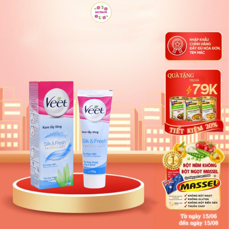 Kem tẩy lông cho da nhạy cảm Veet Silk Fresh  - QuaTangMe Extaste