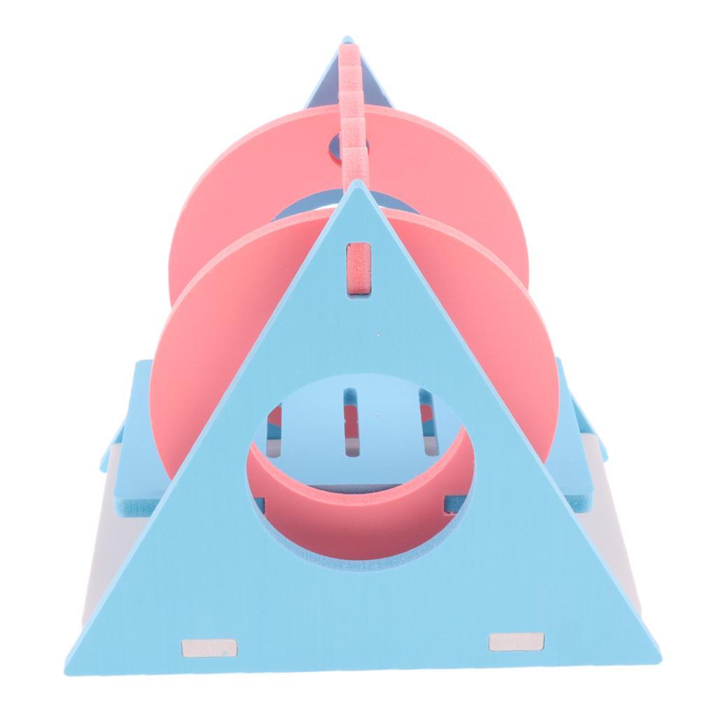 Hamster Toy Swing Wooden Colorful Small Chinchilla Squirrel Supply pink