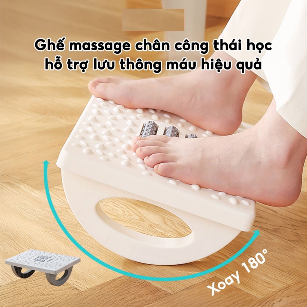 Ghế Gác Chân Massage Công Thái Học Kê Chân Thư Giãn Giảm Stress Cho Văn Phòng Sinh Viên