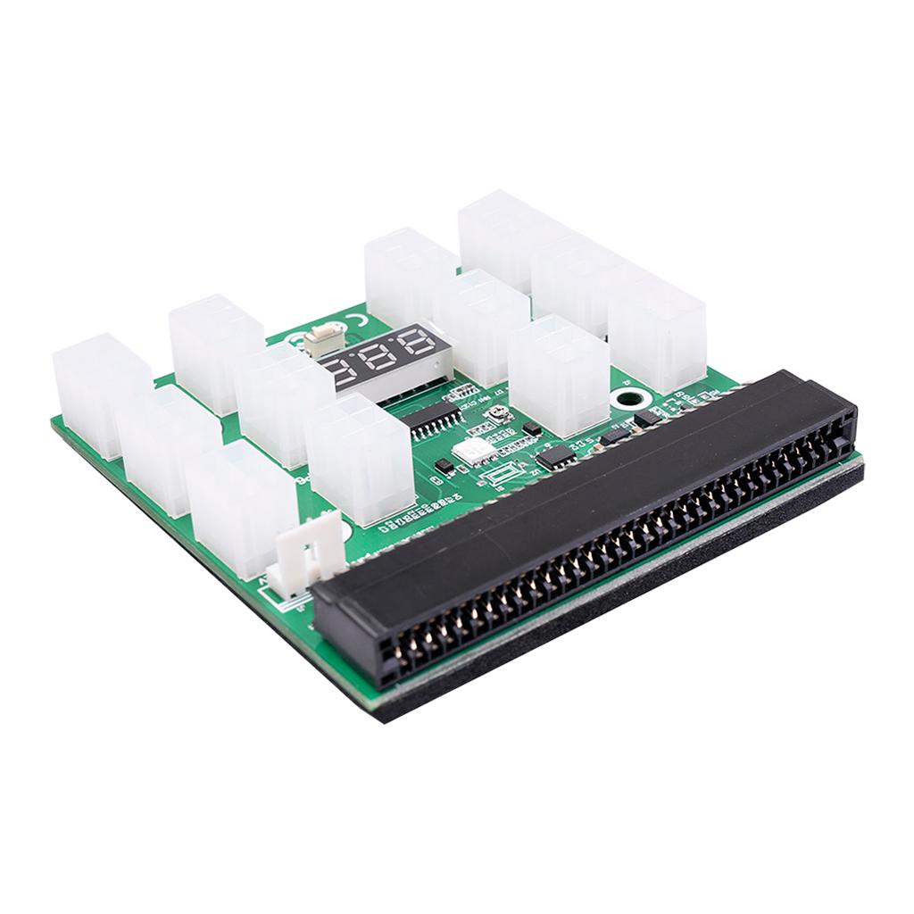 12V 12 Breakout Board and 6 Pin to 6+2 pin Cables, Server Power Supply Breakout Board adapters for Miner Ethereum Mining
