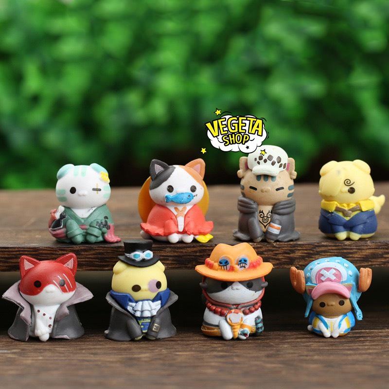 Mô hình One Piece - Mô hình Mèo Tsum Tsum Cosplay One Piece chibi dễ thương Luffy Zoro Sanji Ace Sabo Chopper Law Shanks
