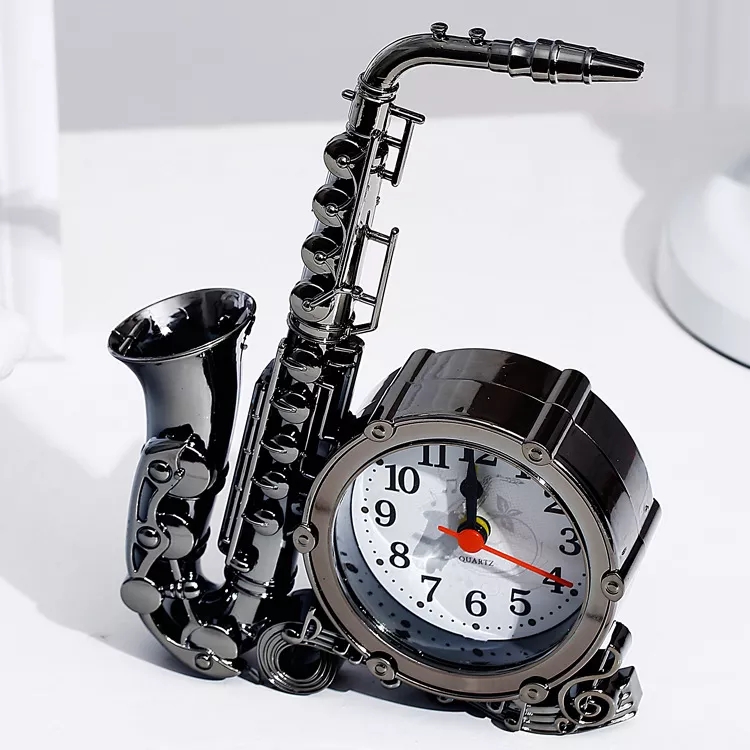 Đồng Hồ Hình Kèn Saxophone trang trí decor bàn làm việc tặng kèm pin