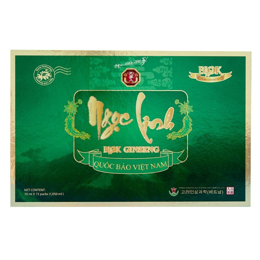 Nước Uống Sâm Ngọc Linh - Quốc Bảo Việt Nam - Hộp Quai Xách (70ml x 15 gói)