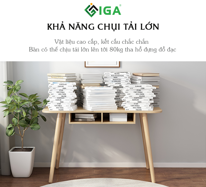 Bàn Làm Việc, Bàn Học Có Ngăn Để Đồ Tiện Dụng Phong Cách Bắc Âu Thương Hiệu IGA - GP185