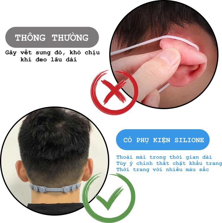 Combo 4 Phụ kiện Silicone chống đau tai khi đeo khẩu trang lâu dài. Model:081S, Xuất xứ Hàn Quốc