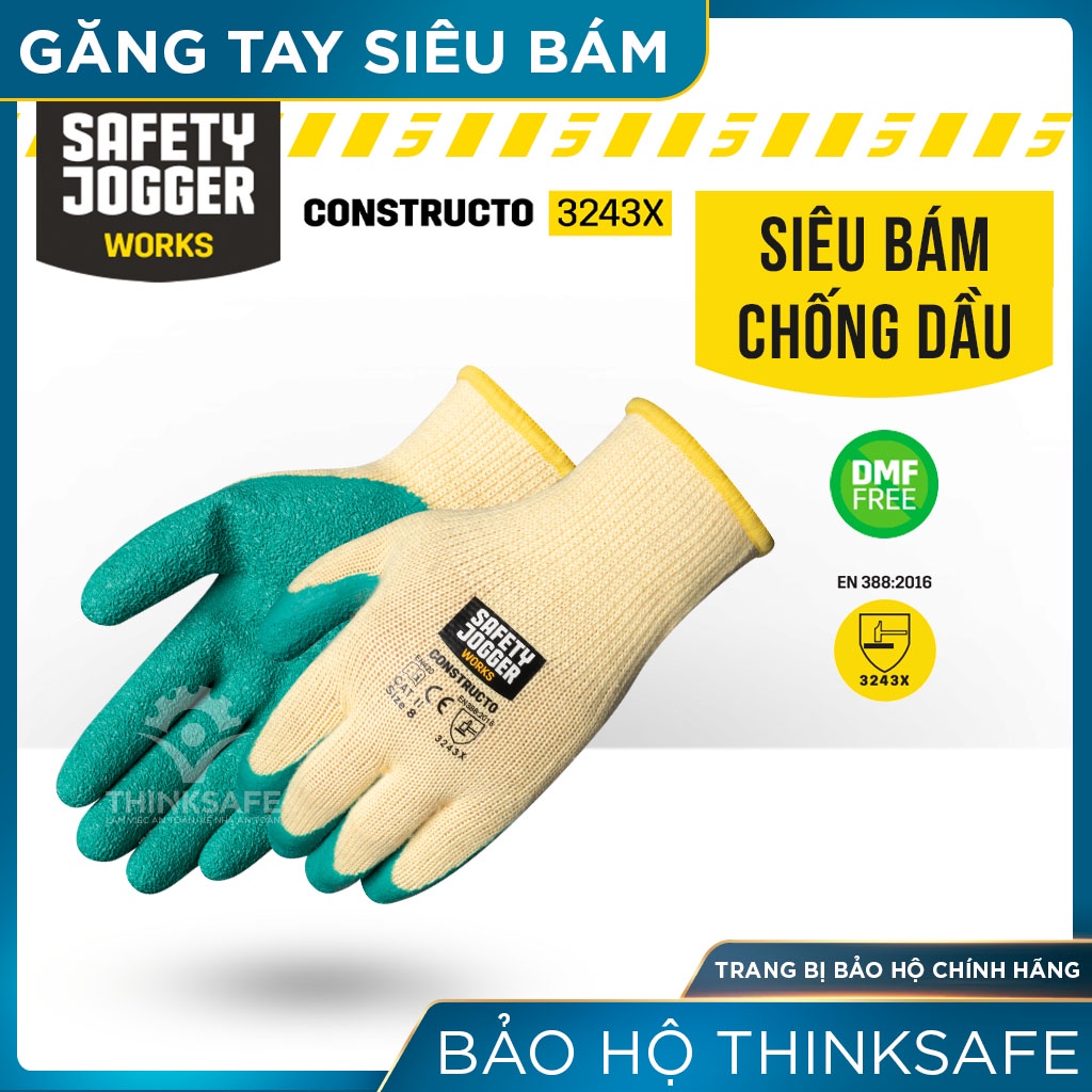 Găng tay đa dụng siêu bám Safety Jogger Constructo bao tay thoáng khí ôm tay sử dụng đa năng