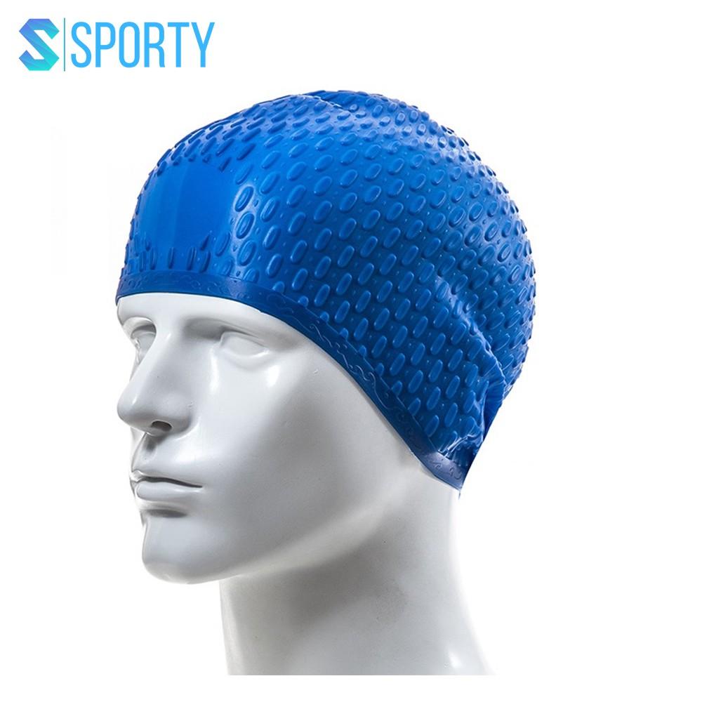 Mũ bơi người lớn SPORTY CA32 nốt sần ngăn nước, chất liệu silicone