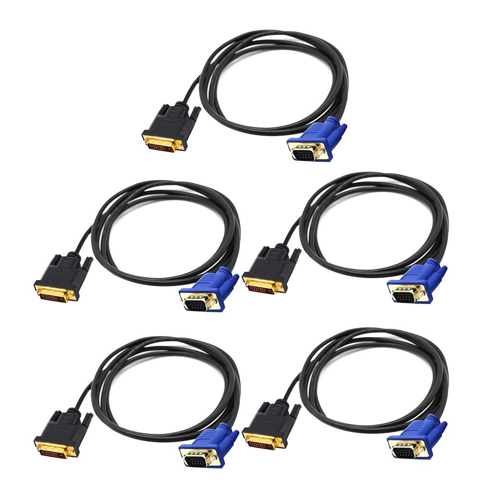 Dual Link DVI-I DVI To VGA D-Sub Video Adapter Cable Converter 5x