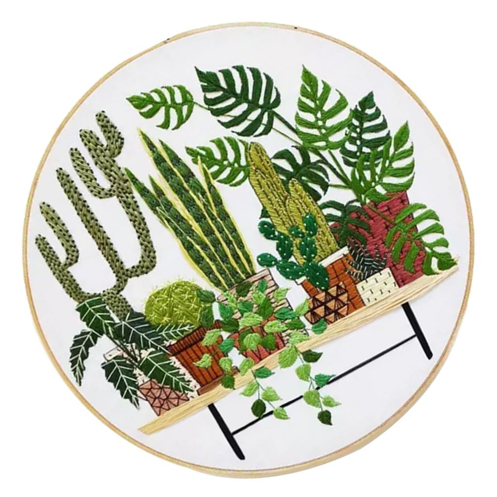 Stamped Embroidery Kit with Pattern Cross Stitch Crafts for Beginners 2 Set