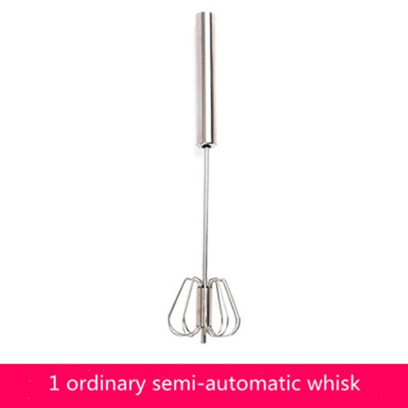 Semi-automatic Mixer Egg Beater Manual Self Turning Stainless Steel Whisk Hand Blender Egg Cream Stirring Kitchen Tools