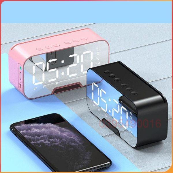 Loa bluetooth KIMISO K10 Plus kiêm đồng hồ báo thức màn hình tráng gương hiển thị nhiệt độ đèn led nghe nhạc đỉnh cao