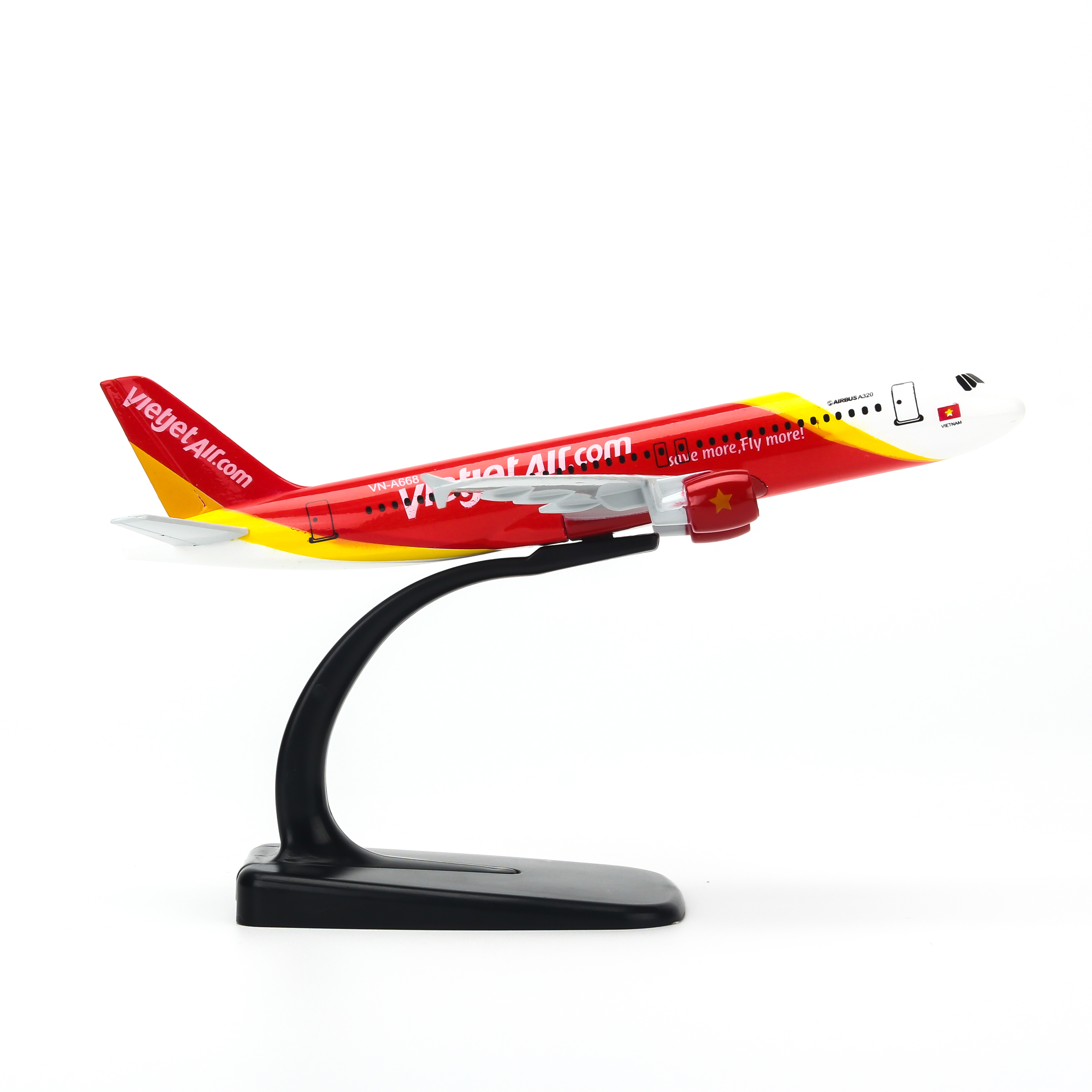 Mô Hình Máy Bay Trưng Bày Vietjet Airl Everfly (Trắng Đỏ Vàng)