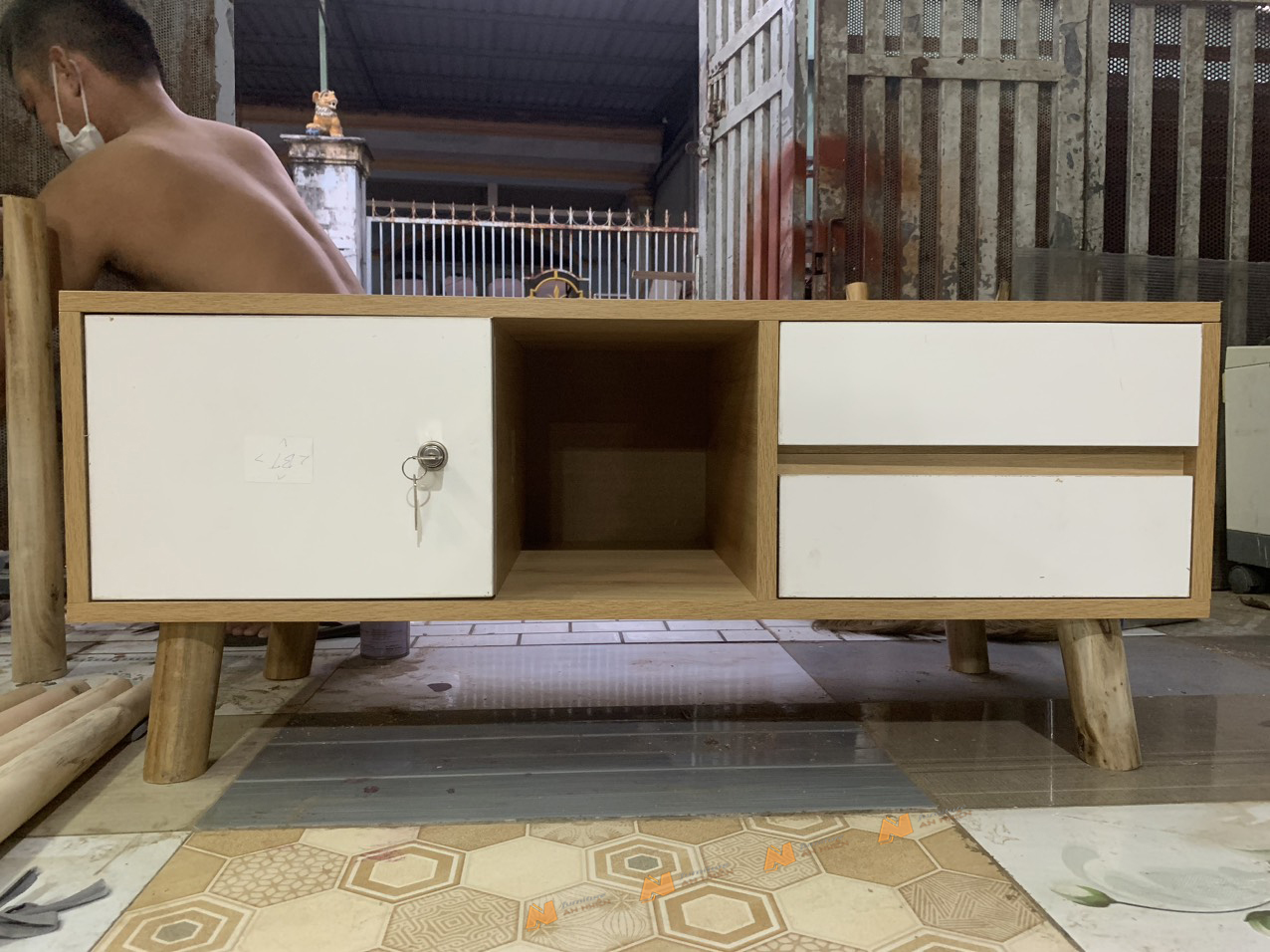 Made in VN Bàn trà hiện đại kiểu dáng nhỏ gọn bằng gỗ mdf 17mm công ty Mộc Phát độ bền trên 30 năm AN073