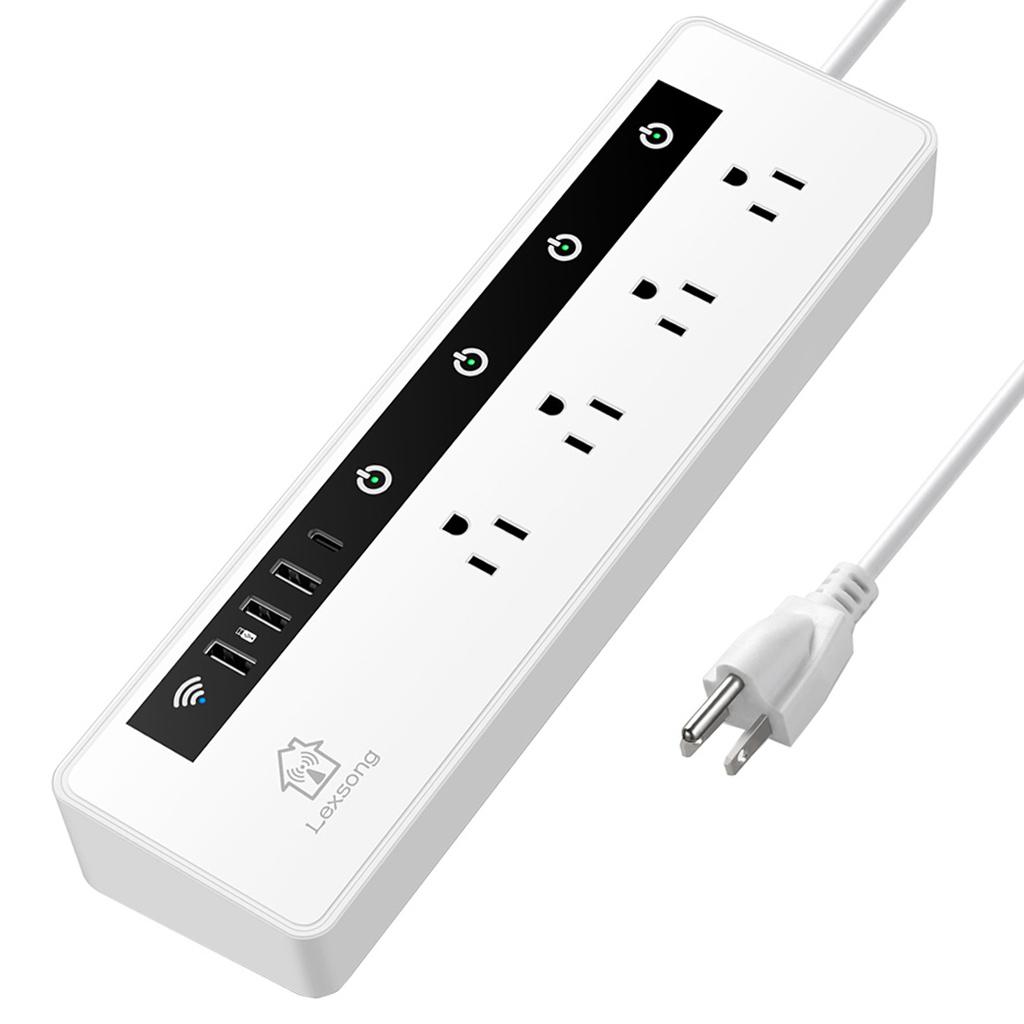 WiFi Smart Power Strip with 4 AC Outlets and 3 USB Ports US Plug