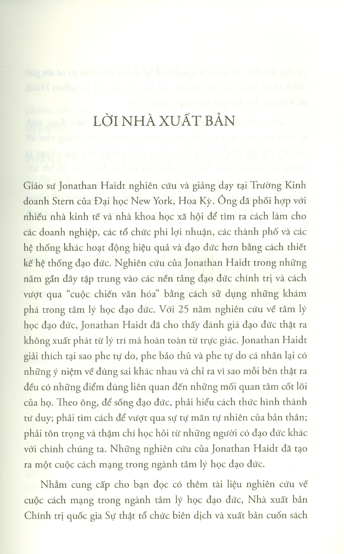 Tư Duy Đạo Đức - Vì Sao Những Người Tốt Bị Chia Rẽ Bởi Chính Trị Và Tôn Giáo - Tái bản lần thứ ba năm 2021