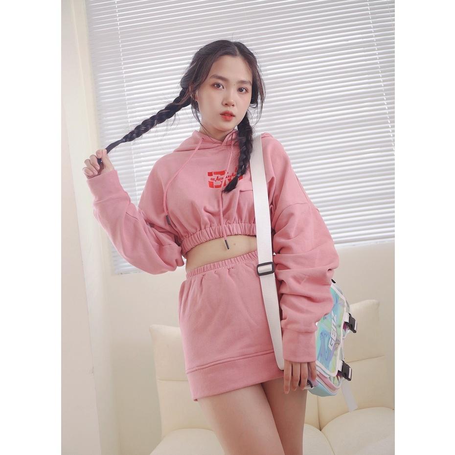 Áo CROPTOP HOODIE nữ Nỉ, nhiều màu BLACKMIACK