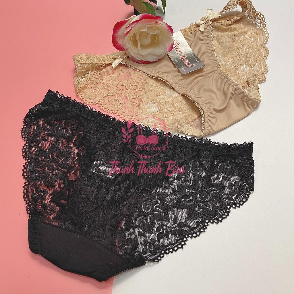 Quần lót nữ thái lan 488 - Phối ren và thun lạnh - nơ xinh - Form M
