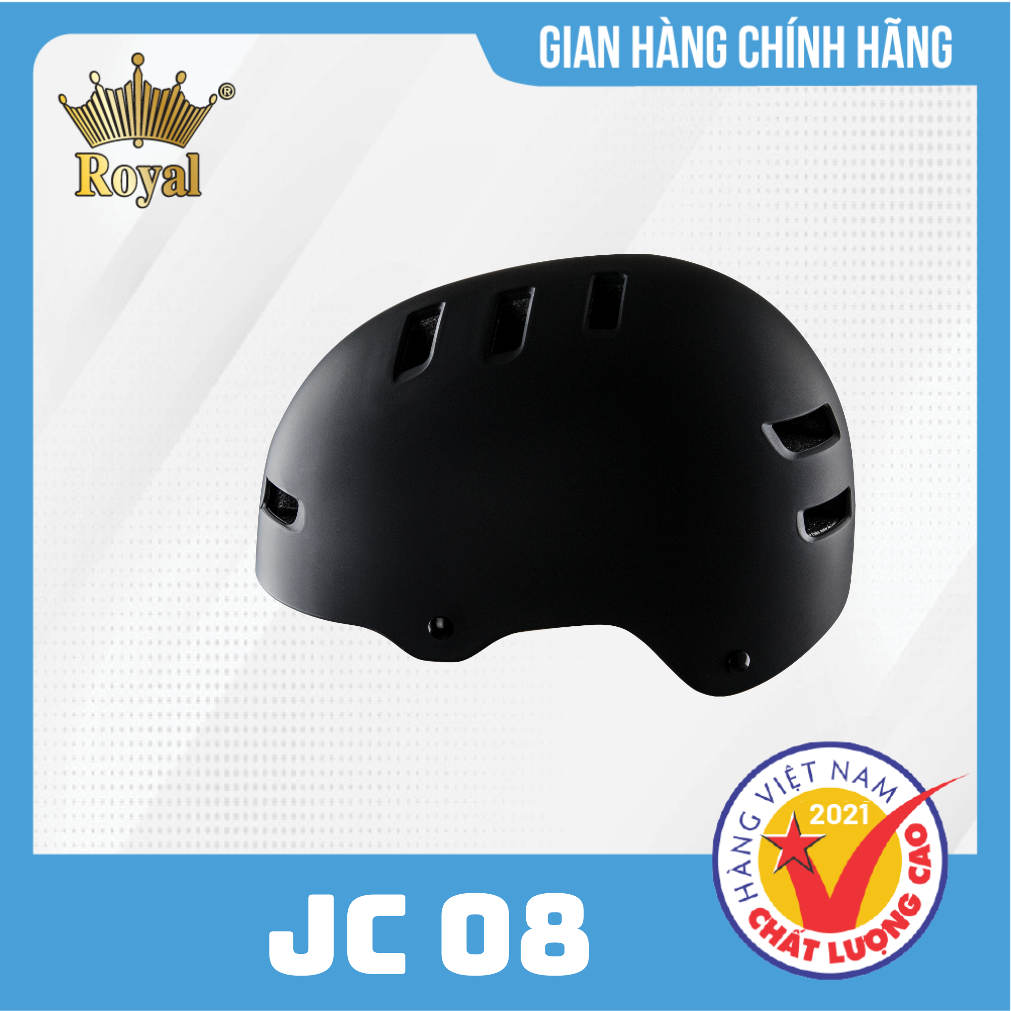 Mũ Bảo Hiểm Xe Đạp JC 08 An Toàn, Chắc Chắn, Trọng Lượng Nhẹ - Đen mờ