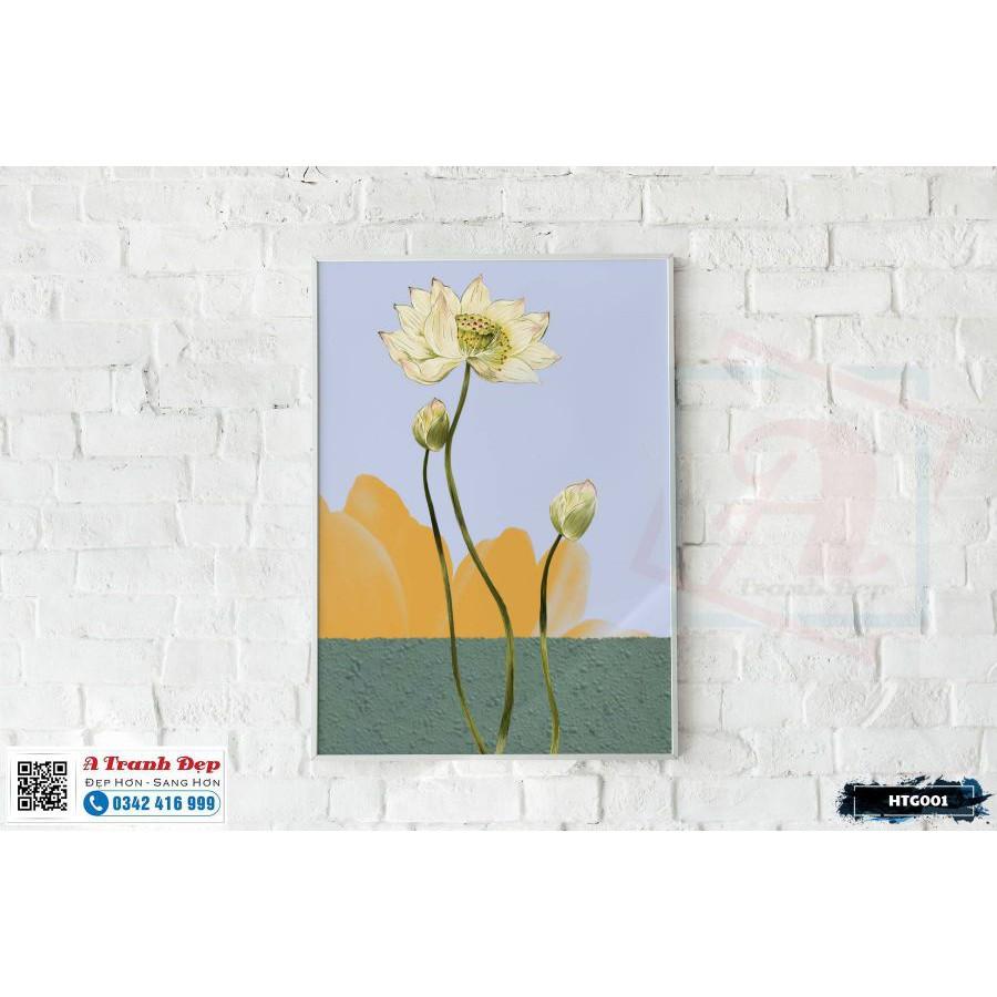 Tranh Canvas hoa sen họa tiết đơn giản - HTG001