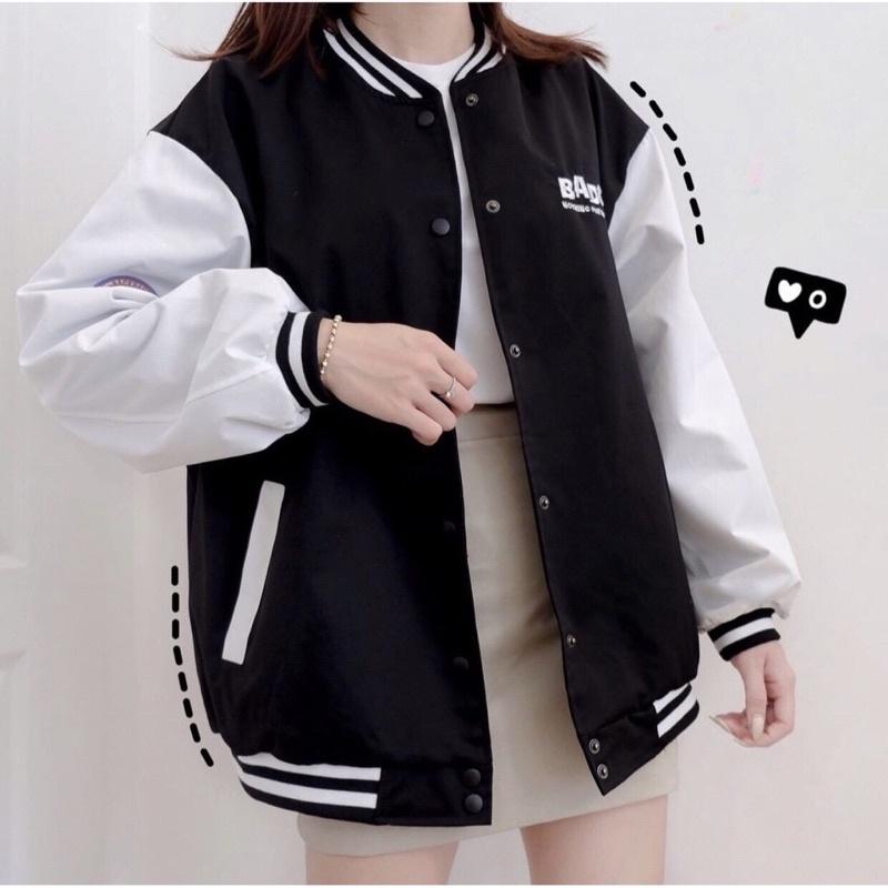 Áo khoác dù BOMBER BADGE form rộng Ulzang màu XANH/ĐEN/TAN /Nam nữ unisex ️ Jaystoree ️