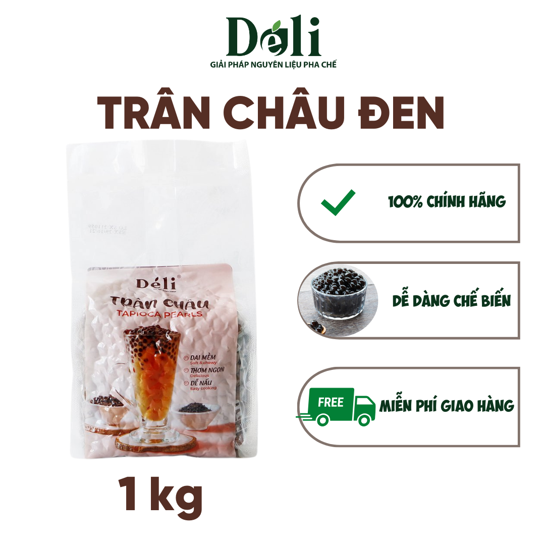 Trân Châu Đen, Làm Trà Sữa Trân Châu Dai Dai Thơm Caramel - Hàng Chính Hãng - 1kg