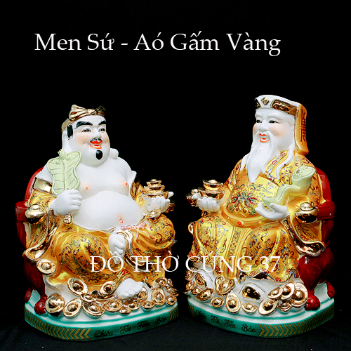 Tượng Thần Tài - Thổ Địa Áo Gấm Vàng Men Sứ Cao Cấp