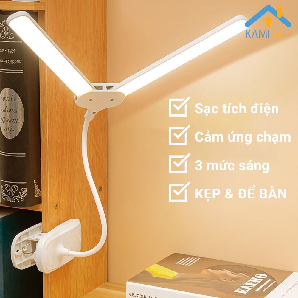 Đèn bàn học kẹp bàn chống cận, đèn học led để bàn điều chỉnh 3 chế độ sáng thông minh